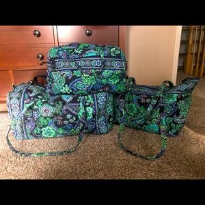 Lot of Vera Bradley Travel bags in Blue Rhapsody